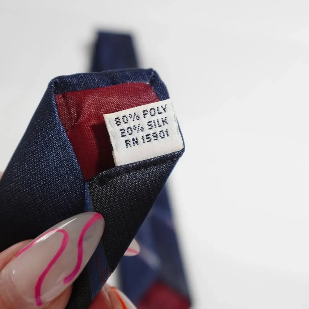 Vintage Mark of California Striped Neck Tie Navy Blue Red Gradient 55 in L Short